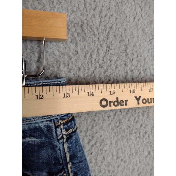 Miss Me Distressed Signature Boot Thick Stitch Flap Pocket Jeans Size 25 - Picture 6 of 11